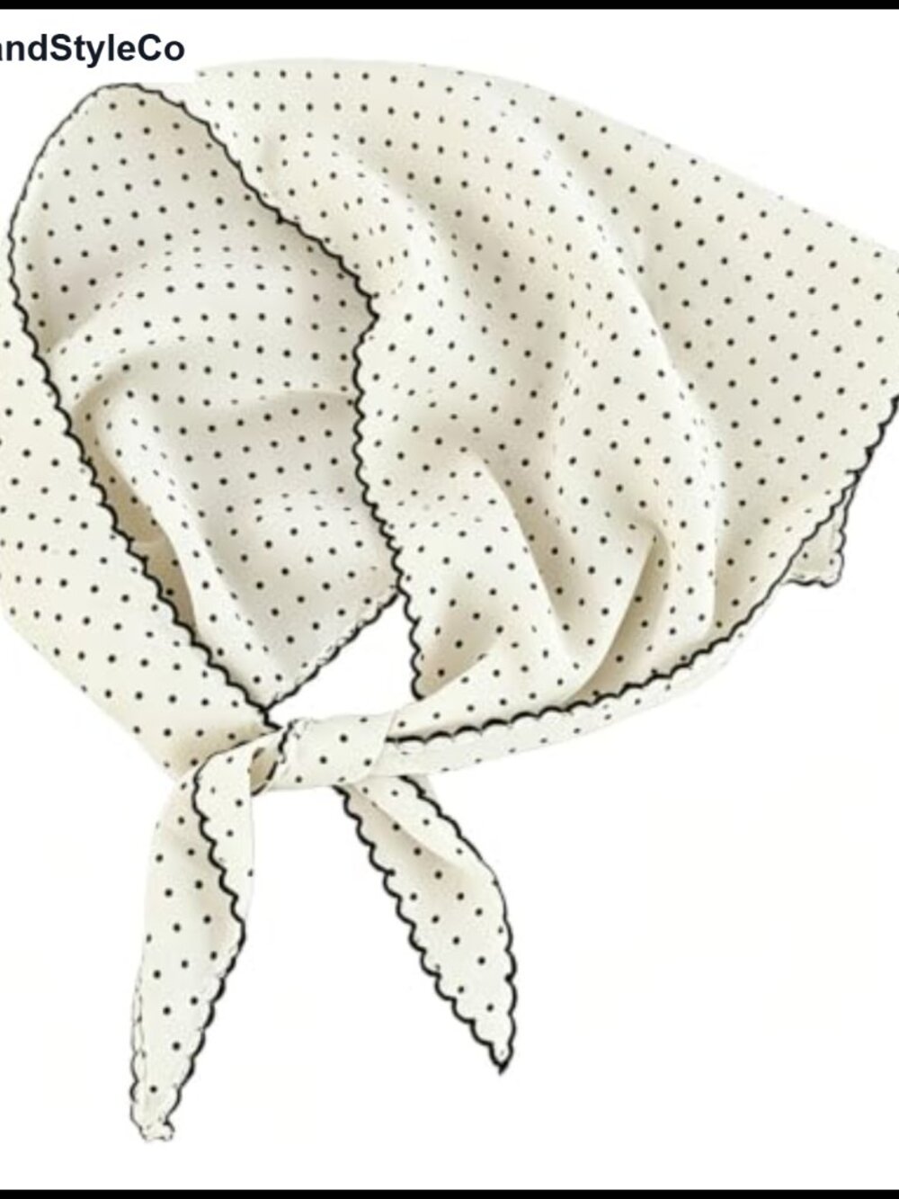 Polka Dot Head Scarf Women Vintage Triangle Hair Polyester Bandana